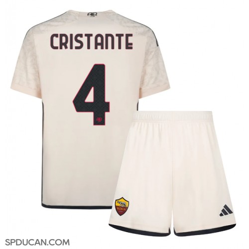 Dječji Nogometni Dres AS Roma Bryan Cristante #4 Gostujuci 2023-24 Kratak Rukav (+ Kratke hlače)